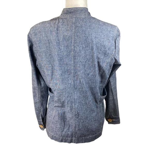 City Blues by Koret Jacket Small Denim Chambray Blue Large‎ Buttons Shacket - Picture 3 of 16